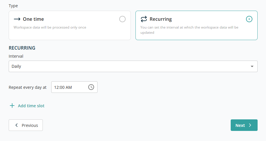 Schedule — Recurring option