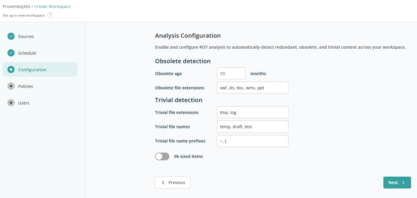 Configuration step