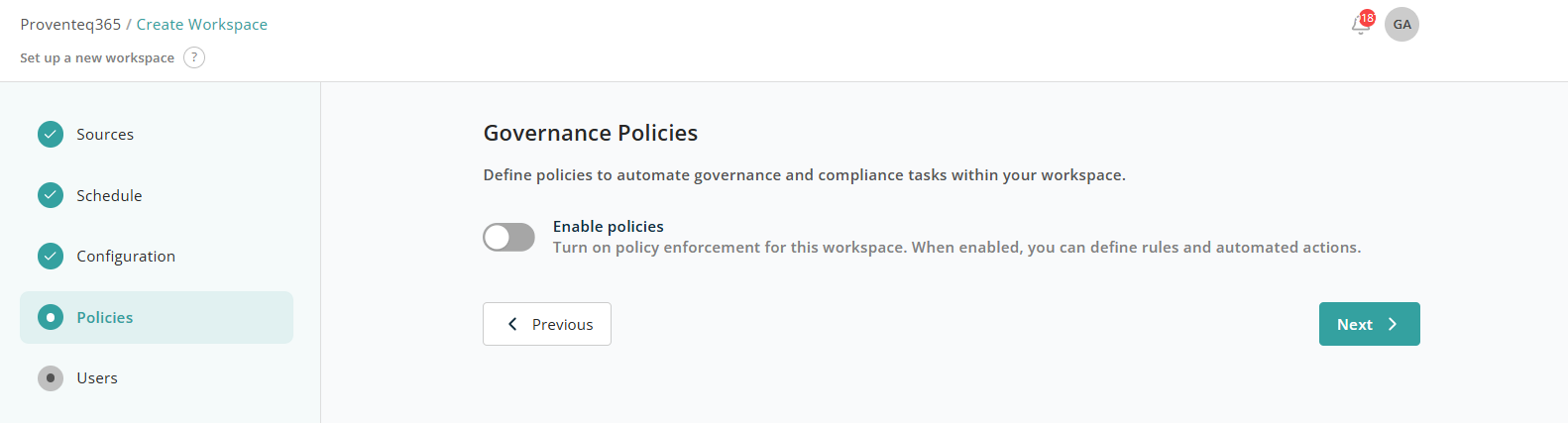 Policies step