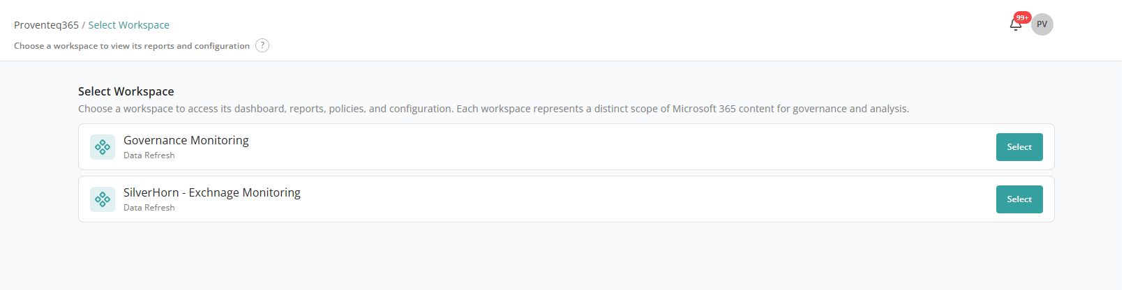 Dashboard — initial state