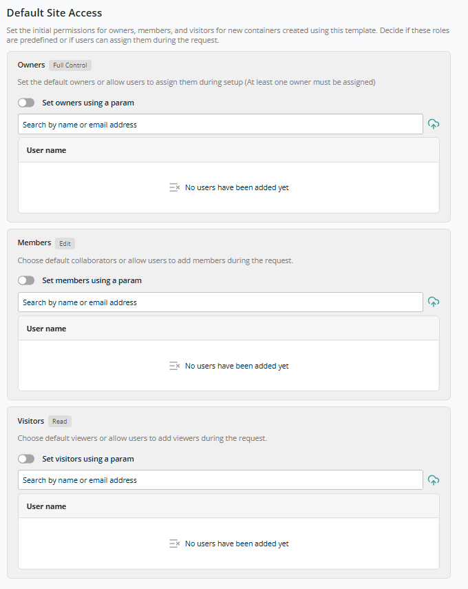 Default site access