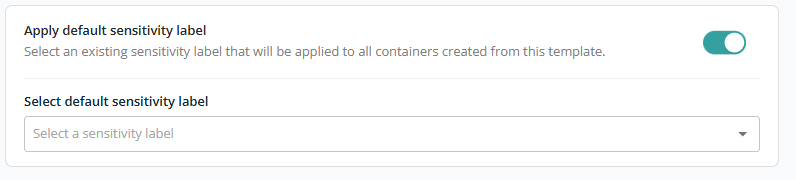 Default sensitivity label