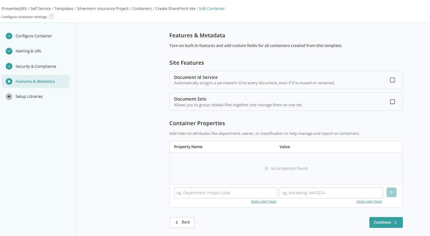 Features & Metadata