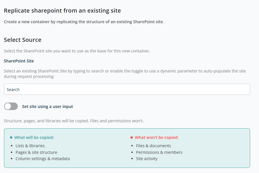 Replicate an existing site