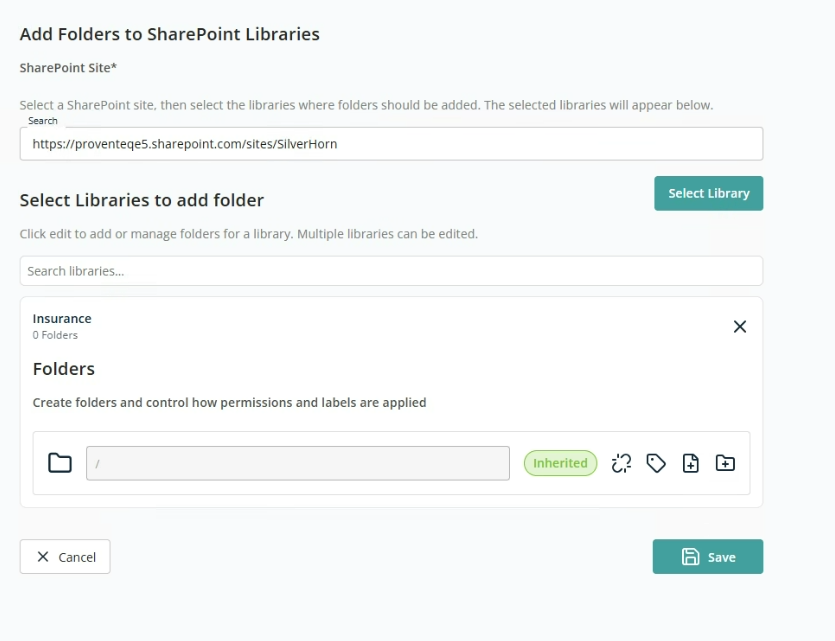 Add folders to library