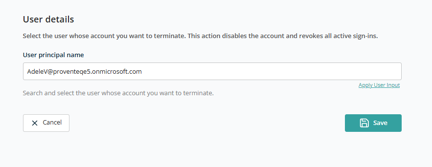 Terminate user